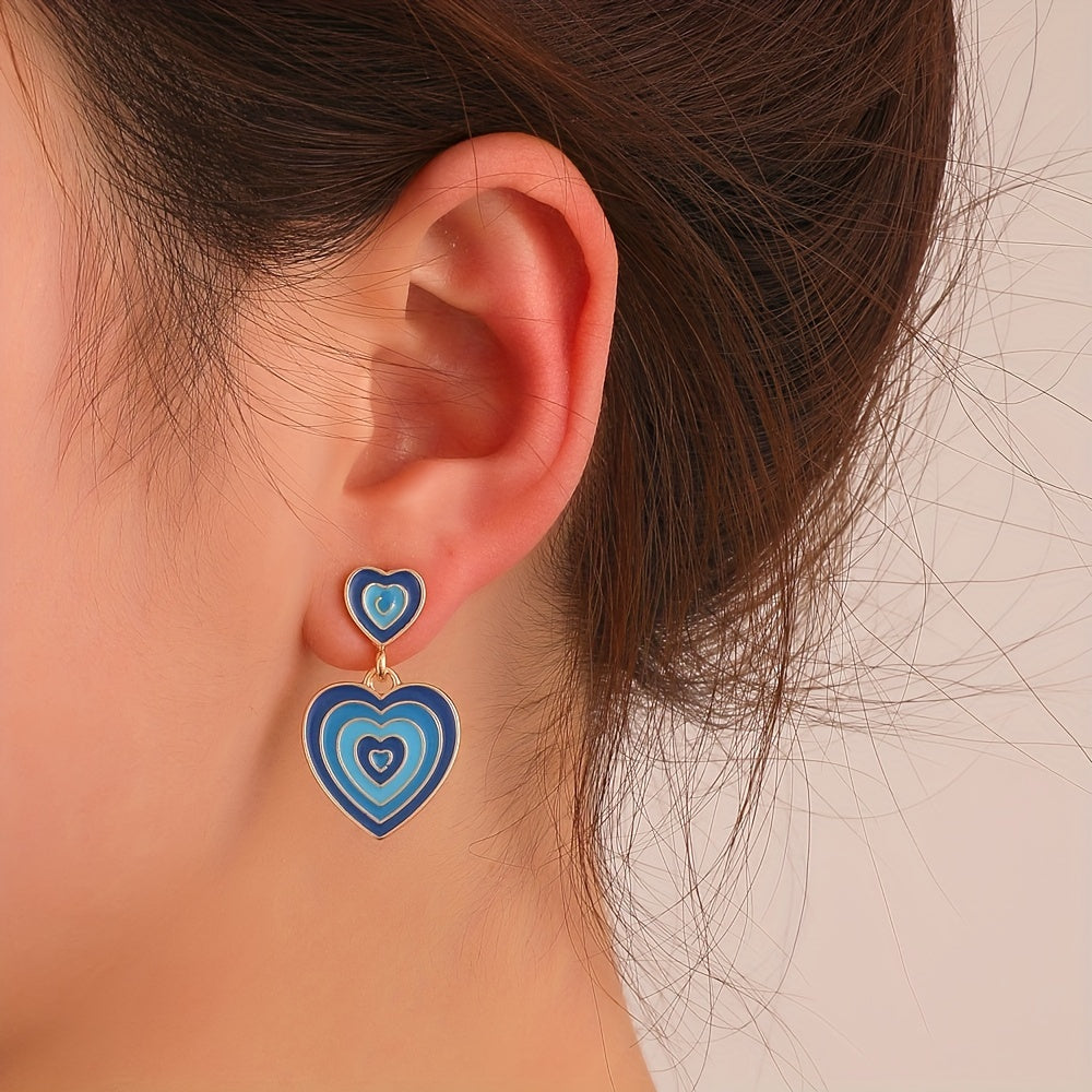 New Heart-shaped Earrings, Large Round Hoop Earrings With Three-dimensional Heart Shape