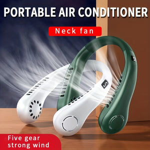 2023 New Mini Neck Fan Portable Bladeless Hanging Neck Rechargeable Air Cooler 3 Speed Mini Summer Sports Fans, Cool Portable Fan, School Su