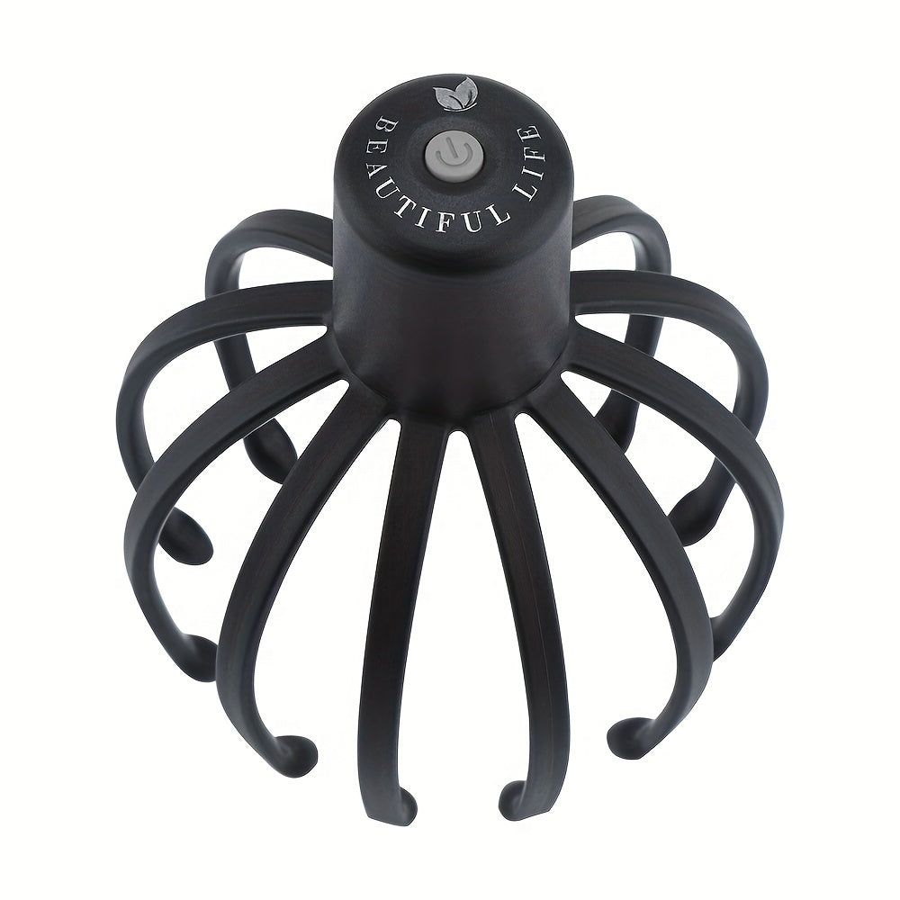 Professional Electric Claw Massager, 3-Level Intensity, USB Rechargeable Lithium Battery, Unscented, for Head Massage - Black