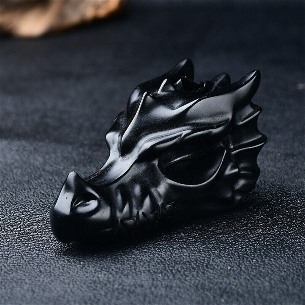 3.2 Inch Dragon Head Skull Statue Crystal Point Crystal Healing Meditation Decor