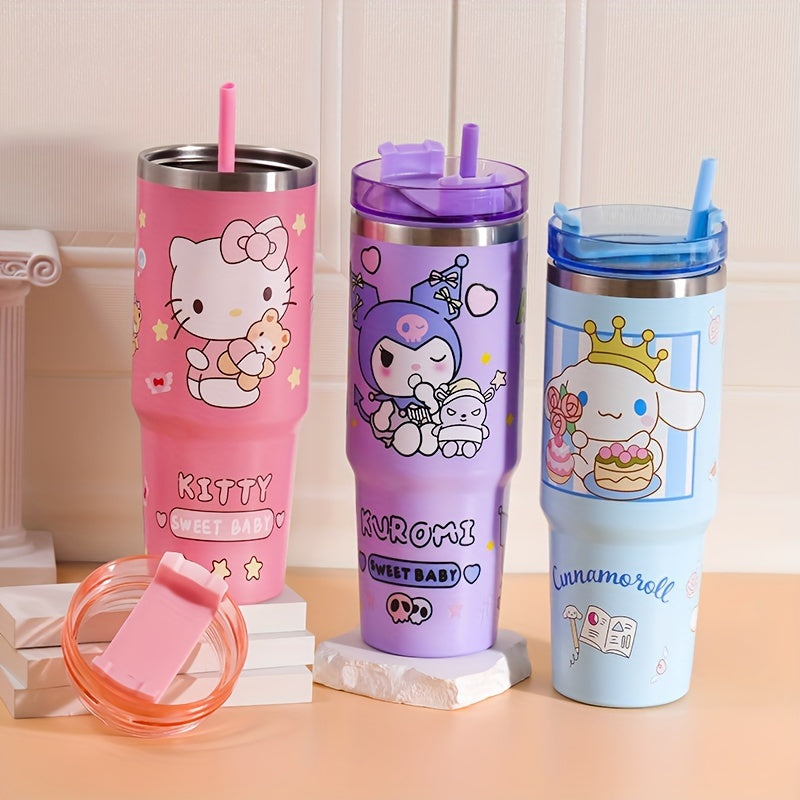 Sanrio 900ML Insulated Water Bottle: Leakproof & Shatterproof – Perfect for Outdoor, Office, and Home with Hello Kitty Design