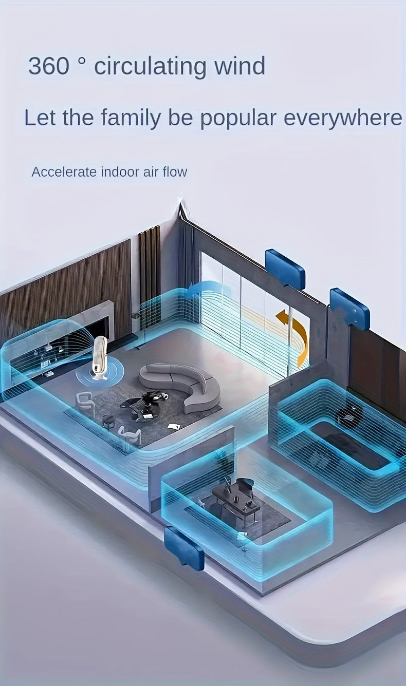 JKUOO Portable USB Desk Fan with 720° Swivel Head - High-Velocity, 5 Speeds, Rechargeable Lithium Battery, Indoor/Outdoor Use, Ideal for Off