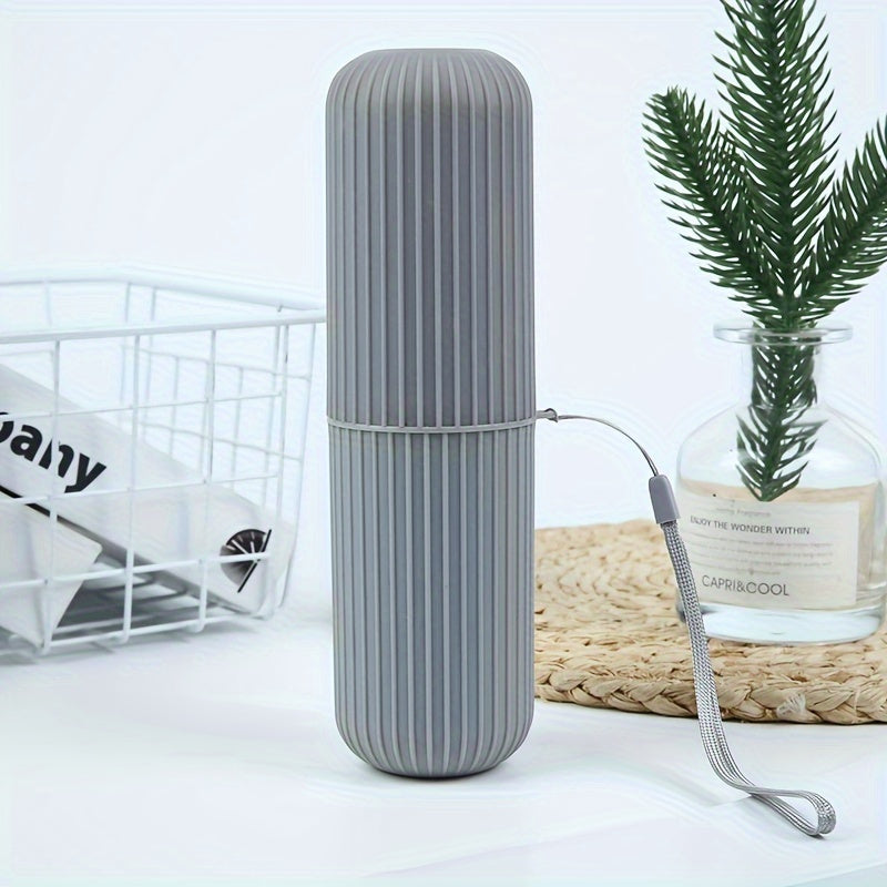 1pc Hypoallergenic Portable Travel Toothbrush Holder Set with Storage for Mouthwash and Toothpaste - Essential for Business Trips