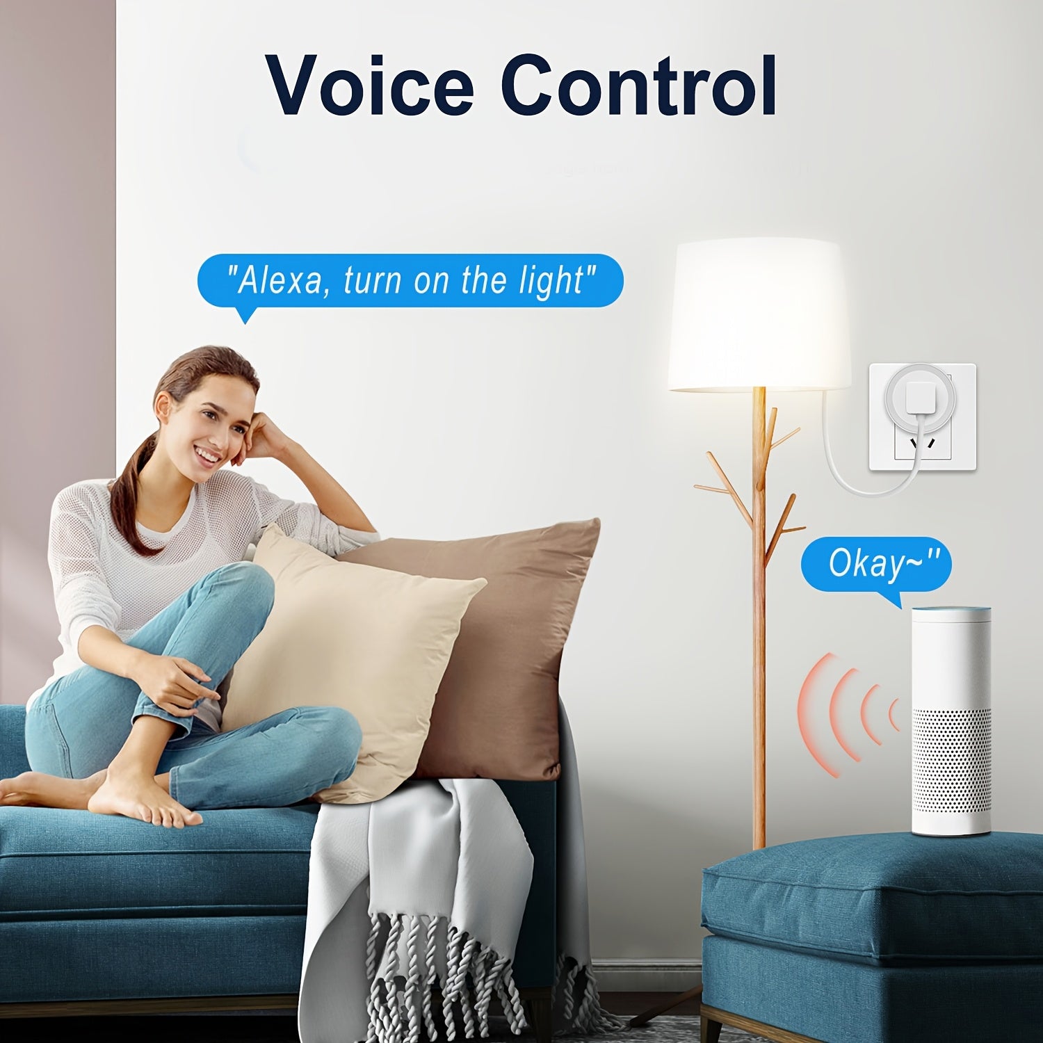 4-Pack Oyajia Smart Plug, Voice Control with Alexa & Google Assistant, WiFi Enabled, Timer Function, 110-130V US Plug, No Battery Required