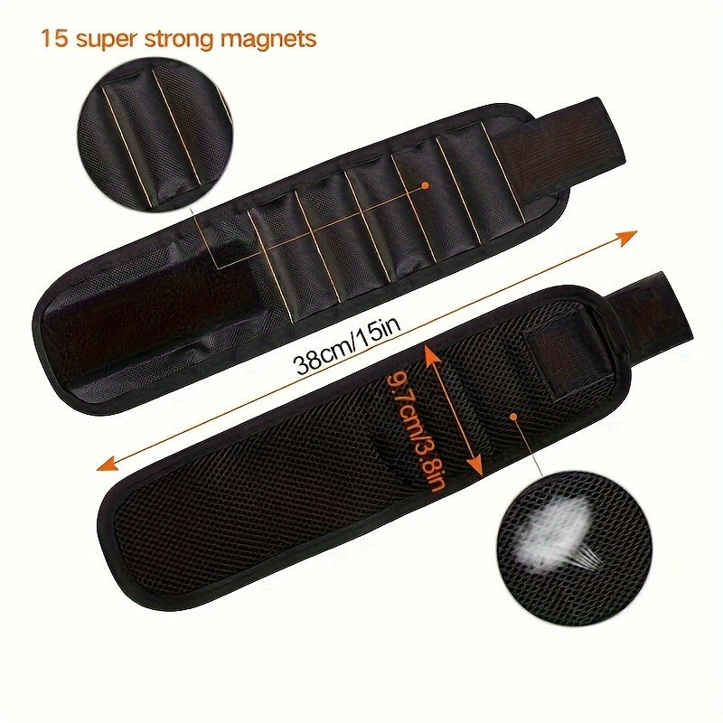 1pc Magnetic Wristband With Strong Magnets For Holding Screws, Nails, Drill Bits - Best Unique Christmas Gift For Men, DIY Handyman