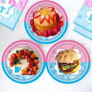 Gender Reveal Tableware Plates Baby Shower Boy or Girl Party Supplies 64PCS Set US Local Shipping