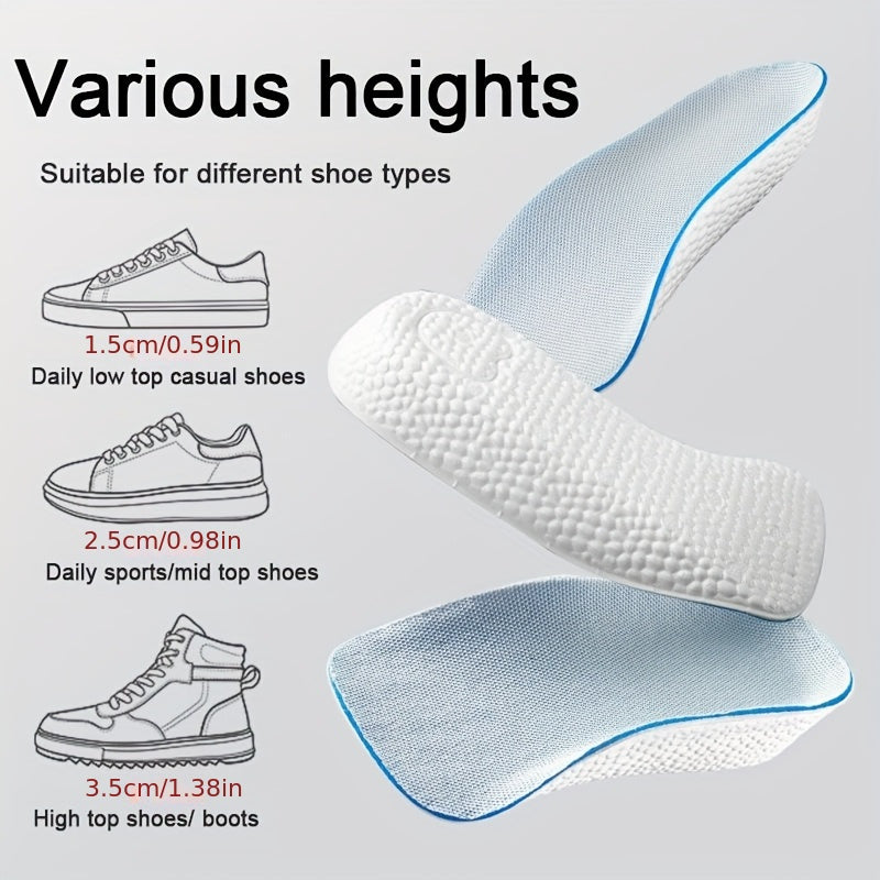 RooRuns 1 pair Boost Your Height with These Arch Support Inner Heightening Insoles - Breathable Sports Shock-absorbing Half Cushion!