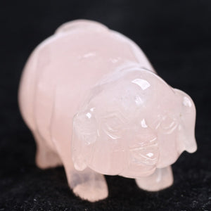 2.56 inch Height Natural Rose Quartz Pig Pet Figurines Crystal Healing Reiki