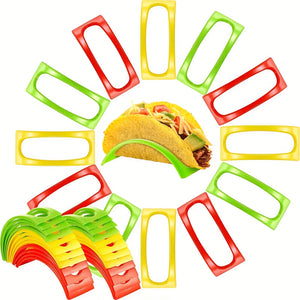 3/6/12/18pcs, Taco Holder, Reusable Taco Holder, Washable Colorful Taco Rack, Tortilla Holder, Pancake Rack, Pancake Holder, Kitchen Stuff,