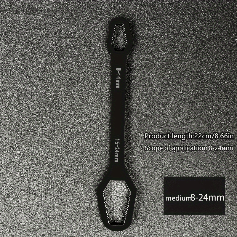 1PC 3-24mm Multifunctional Double Head Wrench, Household Tools Universal Self-tightening Adjustable Special-shaped Wrench Portable Hand Tool