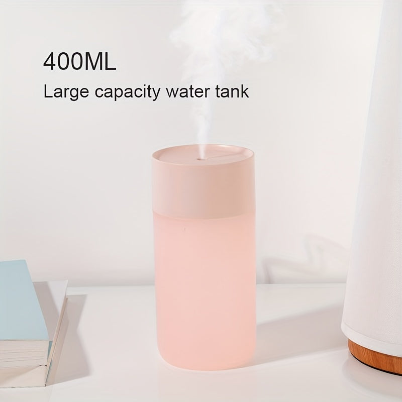 1pc 400ml USB Mini Air Humidifier with Aroma Essential Oil Diffuser - Perfect for Home and Car Use