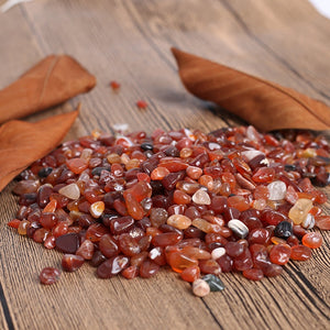 200g Natural Crystal Gravel Red Agate Crushed Tumbled Stone for Decorative