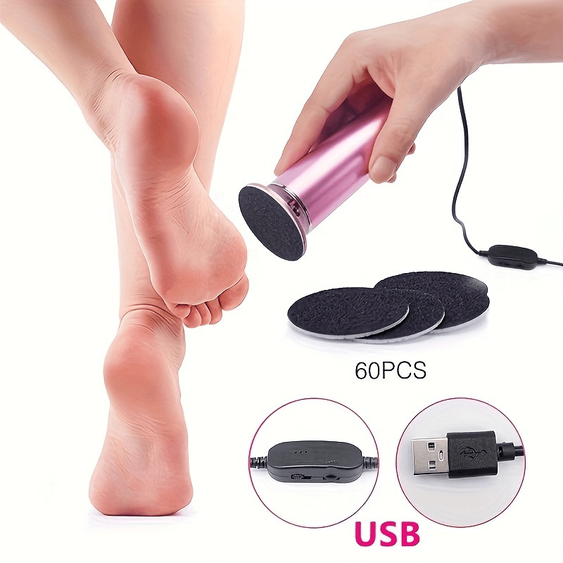 Electric foot grinder easily removes stubborn dead skin, effectively prevents foot dryness and roughness, adjustable speed belt with 60 replacement sandpaper, foot pedicure tool suitable for men and women to remove dead skin, hard skin and calluses on the