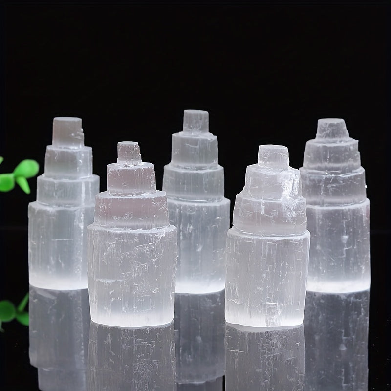 1pc Natural Selenite Crystal Skyscraper - Perfect for Reiki, Healing & Interior Decoration!