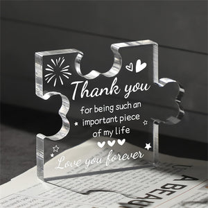 1pc, Acrylic Puzzle Plaque (3.35in*2.76in/8.5cm*7cm), Thank You Gifts For Women, Men, Best Friend, Coworkers, Teacher Appreciation Gifts, Desk Decorations, Creative Birthday Gift, Christmas Gift