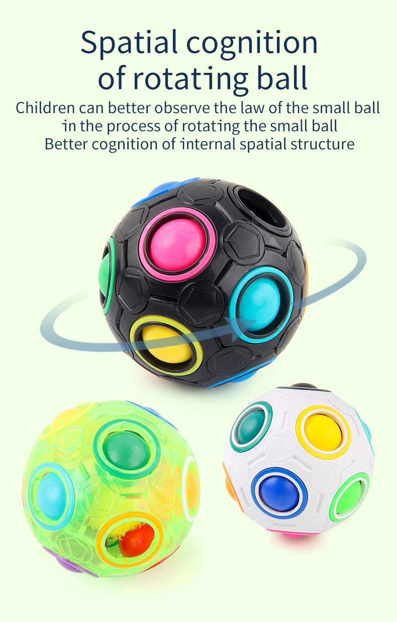 1pc Rainbow Puzzle Ball Fidget Ball, Decompression Stress Relief Fidget Toy For Adults Kids, 12-hole Mixed Color Magic Ball Toy