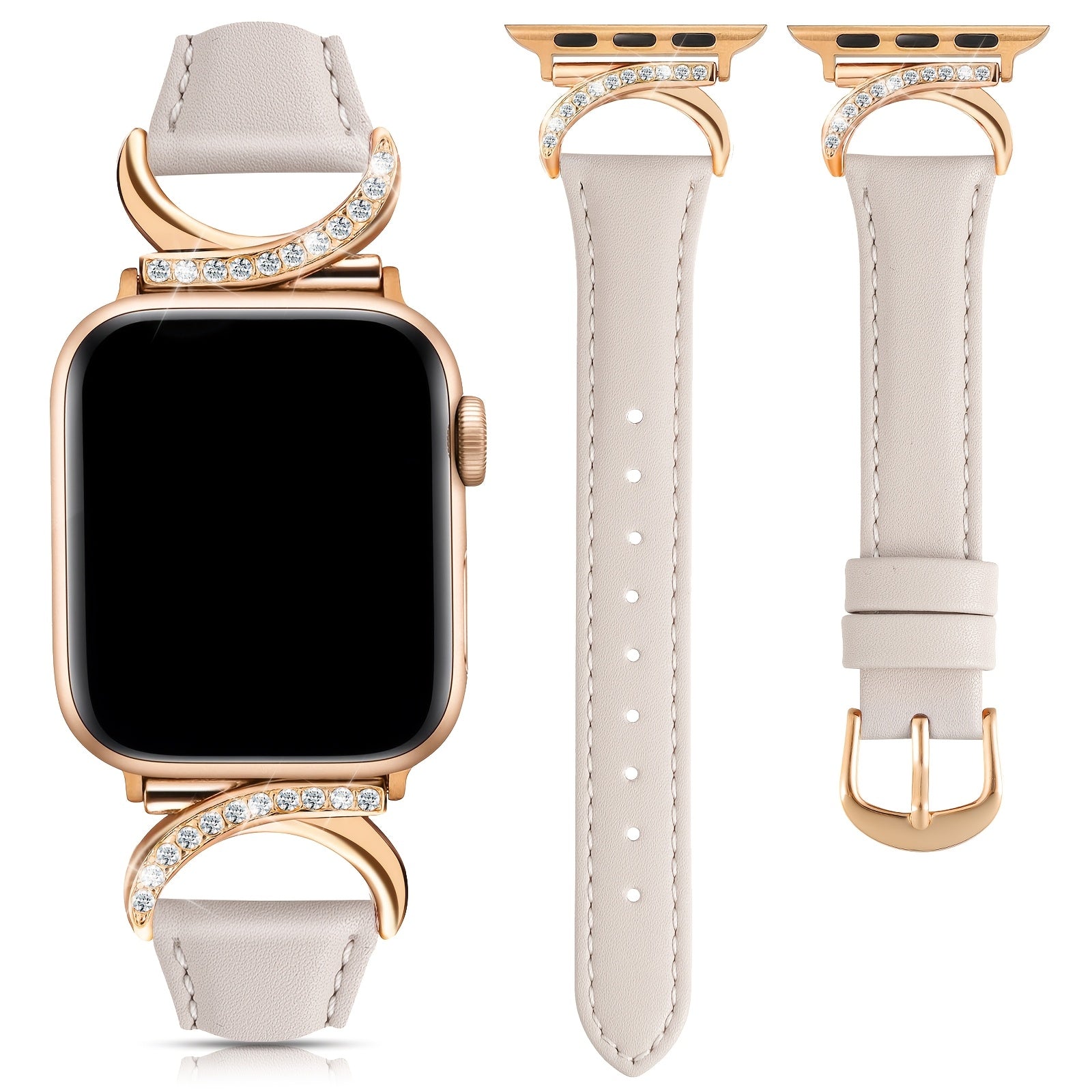 [Golden Buckle Apple Watch Strap] Apple Watch Strap - Ultra-thin Delicate C-shaped Golden Buckle Strap Replacement for IWatch Series 10 9 Ultra SE 8 7 6 5 4 3 2 1 (41mm 40mm 38mm 42mm 44mm 45mm 46mm 49mm)