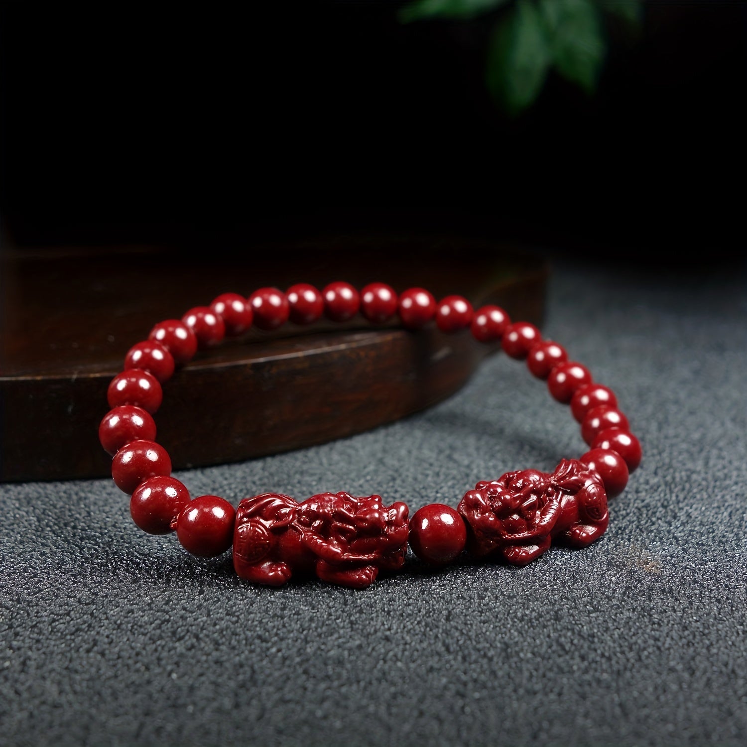 1pc Natural Cinnabar Bracelet Pixiu Bracelet Good Luck Bracelet