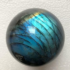 Natural Labradorite Sphere with Stand Rock Quartz Crystal Ball Healing Ornament Specimen