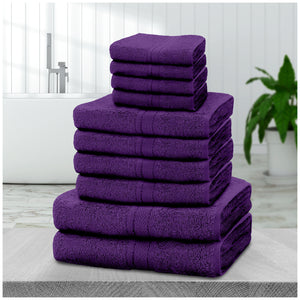 10pcs Towel Bale Set | Luxurious 100% Cotton Towels Family Pack | Quick-Drying, Highly Absorbent & Ultra-Soft Fabric | Includes 4 Face Towels, 4 Hand Towels, 2 Bath Towels | Available in 16 Elegant Colours | Ideal for Home, Gym, Spa, or Beach Use | Durabl