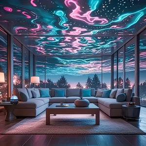 1pc USB-Powered Water Ripple LED Projector Lamp with Remote Control - Multifunctional Starry Sky & E-Book Reading Light for Bedroom, Living Room, or Home Decor - Creates Serene Atmosphere for Relaxation & Gifting, Lamps for Living Room