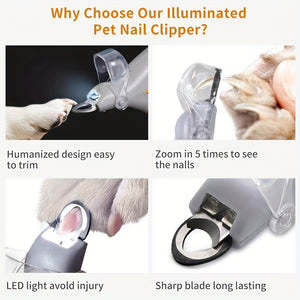 1pc LED Pet Nail Grinder For Easy And Safe Dog And Cat Paw Grooming