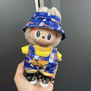 17cm doll clothes in various colors, suspenders and pants suits, DIY doll accessories suitable for Labubu dolls