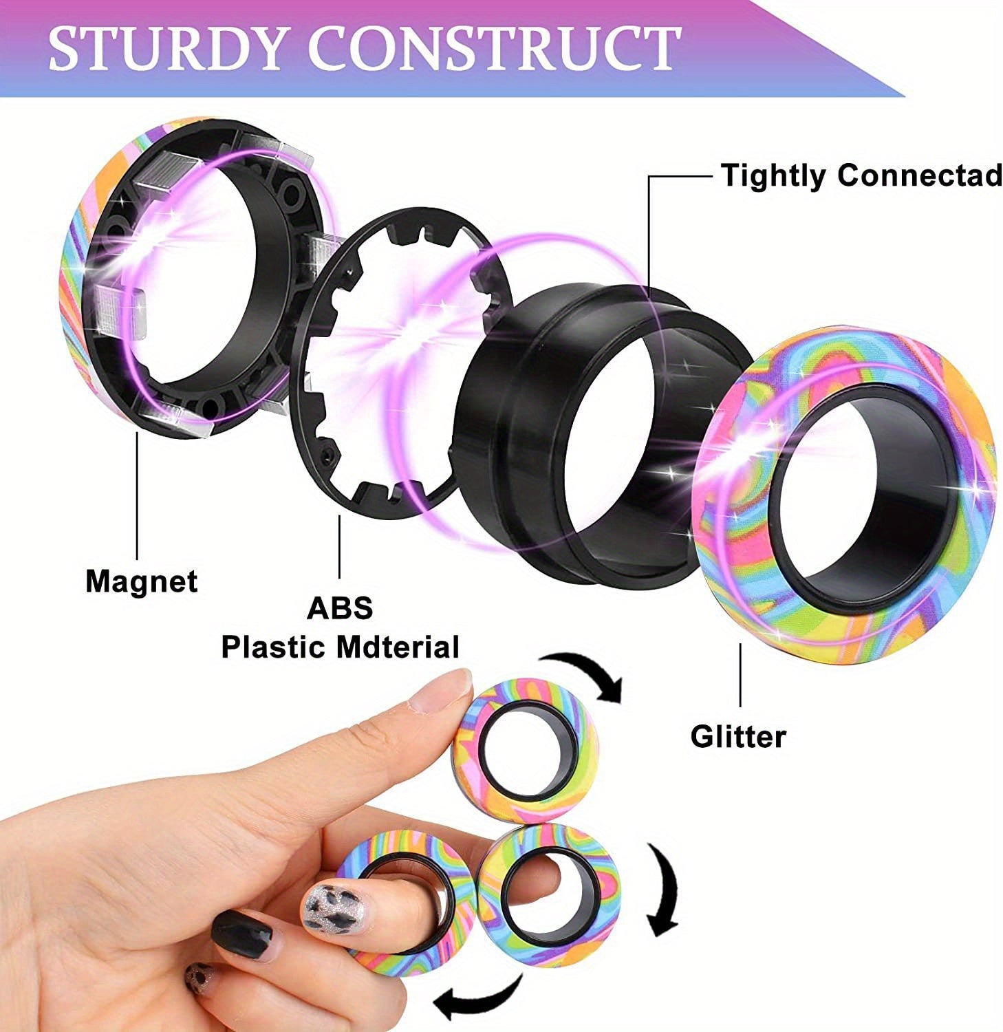 Decompression Magnetic Finger Ring Ring Fidget Magnet Toys Halloween/Thanksgiving Day/Christmas Gift