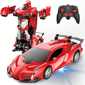 [Transforming Remote Control Car] 1:18 Scale Transforming Remote Control Car Robot - 360°Rotating Drifting, One-Button Deformation - Christmas Gift, Birthday Gift, Halloween Gift