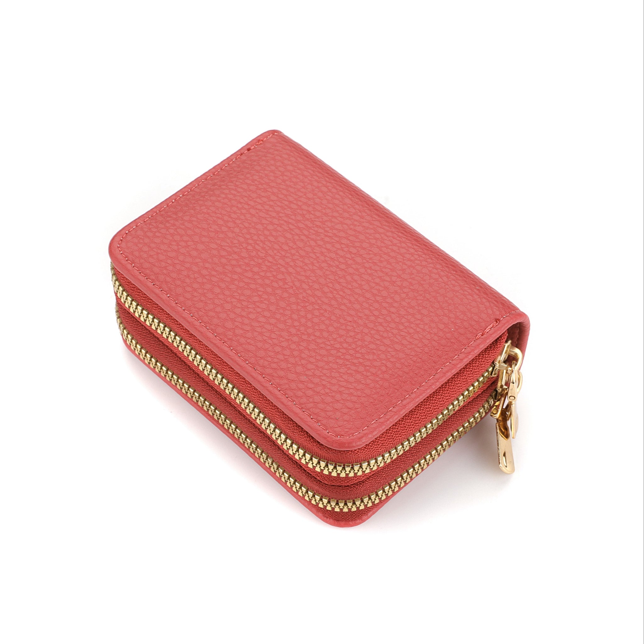 Women's Double-Zip Wallet: Spacious Faux Leather Organizer, Minimalist Style with Card Slots & Coin Pocket