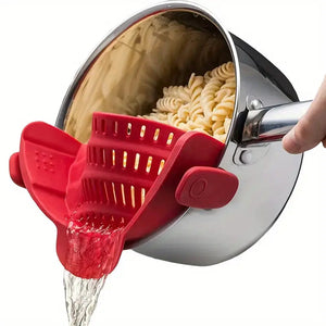 1pc Adjustable Silicone Clip-On Strainer,Pot Strainer And Pasta Strainer，Vegetable & Fruit Drainage Basket，The Perfect Kitchen Accessory For