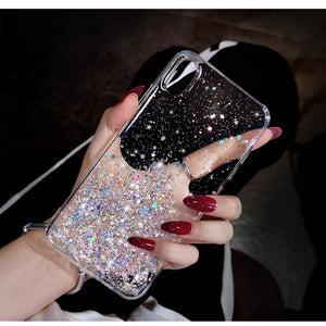 Luxury Design Glitter Bling Clear Soft Silicone Case Cover For IPhone 11 12 13 14 Pro Max X XS XR 7 8 Plus SE 6S MiNi