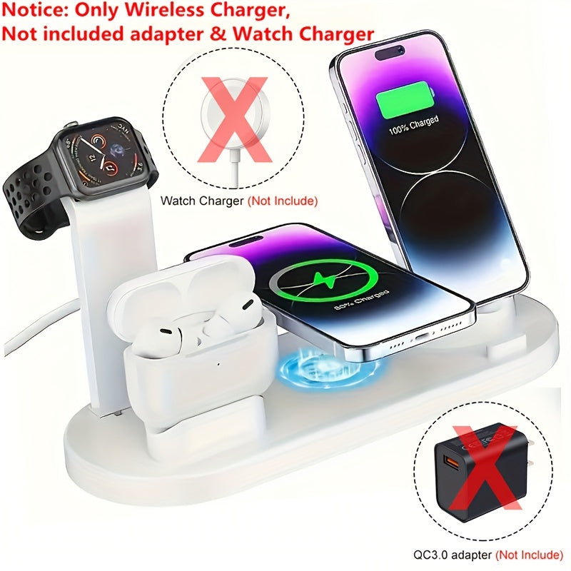 5 In 1 Wireless Charger Bracket Station Type-C Fast Charging Stand For IPhone 14 13 12 11 Pro Max Samsung Xiaomi Desk Chargers For Watch Air