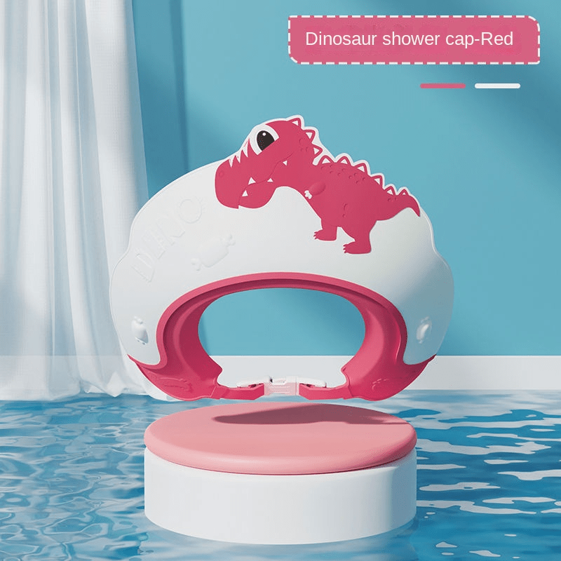 Baby Soft Rubber Waterproof Shampoo Cap, Children Shampoo Artifact, Baby Shampoo Cap Waterproof Ear Protector, Baby Bath Shower Cap, Dinosau