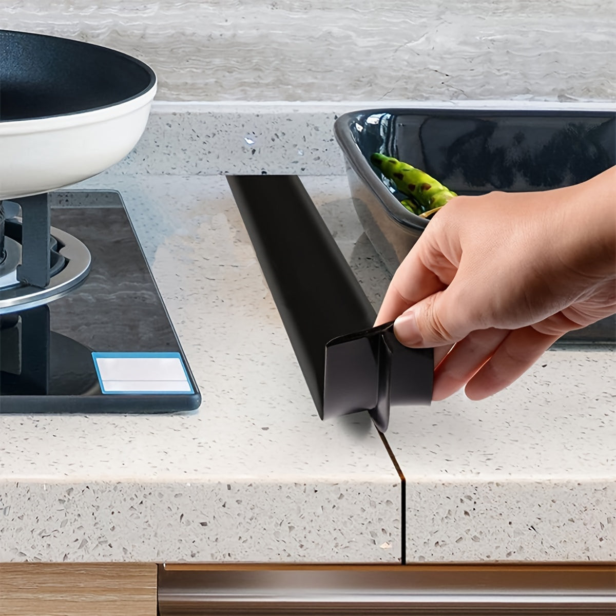 Waterproof & Heatproof Silicone Gap Seal: Easy-Clean, Oil-Resistant Countertop & Stove Gap Cover