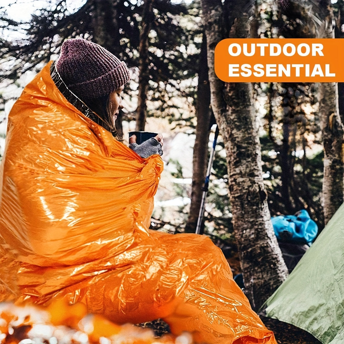 Emergency Sleeping Bag: Reusable Survival Blanket for Outdoor Camping, Hiking & Rescue - Lightweight & Easy to Carry!