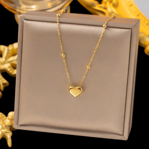 Golden Color Heart Shaped Necklace and Bracelet set for Women Gifts for Women