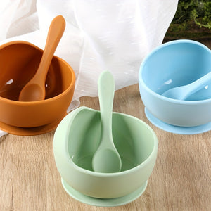 The Ultimate Baby Bowl Set: Anti-Drop Silicone Bowl, Spoon, and Cutlery - Portable and Anti-Slip, Halloween Christmas Thanksgiving Day Gift