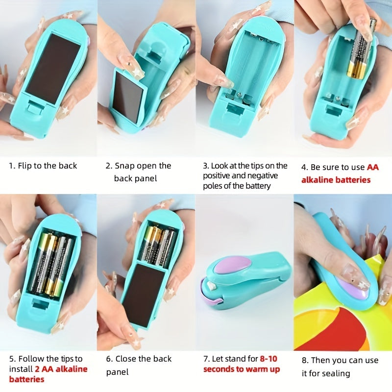 1pc Portable Handheld Heat Sealing Machine for Food, Snacks, and Plastic Bags - Easy to Use and Convenient for Home and Travel