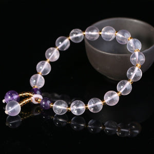 9.3mm Rose Quartz Crystal Pink Bracelets for Women Fashion Crystal Meditation