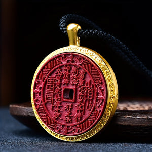 Cinnabar Mountain Ghost Money Pendant Men's Necklace High Content Purple  Sand Body Protection Pendant