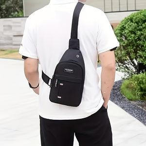 1pc Men's Small Casual Outdoor Chest Bag, Mountaineering Cycling Shoulder Bag, Waterproof Sports Small Messenger Bag