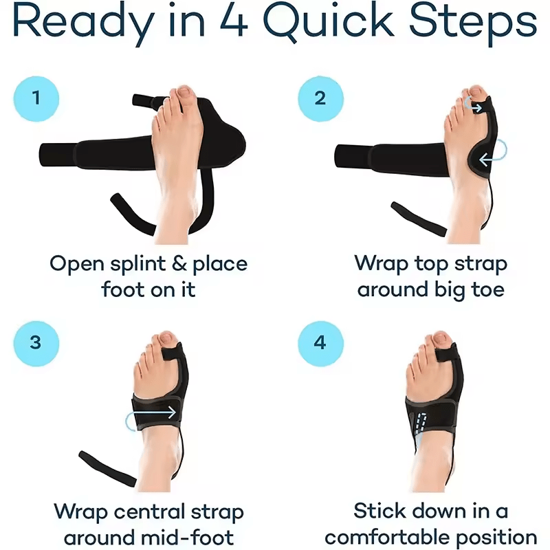 Bunion Corrector For Women Men Big Toe 1 Pair, Adjustable Bunion Splint With 2 Angle Bar, Toe Straightener With Double Non-slip Strap For Day Night Support