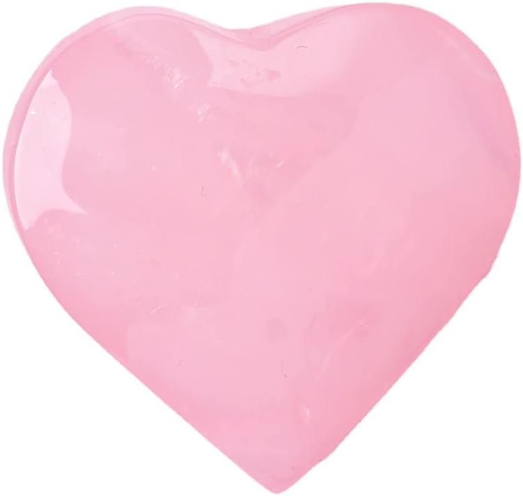 Crystal Heart Shaped Rose Quartz Double Heart Decor Healing Ornament Valentine Gift Gemstone Wicca and Reiki Figurine for Girlfriend Mother (Duck Set)