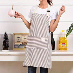 Wholesale Cotton Linen Apron with Stripes, One Pack