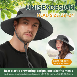 1pc Unisex Sun Hat, Wide Brim Bucket Hat Packable Boonie Hat For Fishing Hiking Gardening Safari Beach