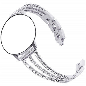 GIROUETTE Rhinestones 22mm 20mm Bands For Samsung Galaxy 3 Active 2 40 44mm Gear S2 S3 Metal Bracelet GT 2 42 Metal Bracelet, Replacement Compatible Smartwatch, Traditional Watch, Compatible Samsung Watch，20mm 22mm Bracelet Wristband Strap Band For Women