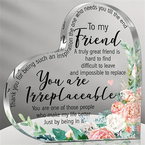 1pc, Friends Gifts For Women Friendship Bestie Plaque For Female Best Sunflower Flower Gift Sister Gift Birthday Thank You Gift For Women Acrylic Friendship