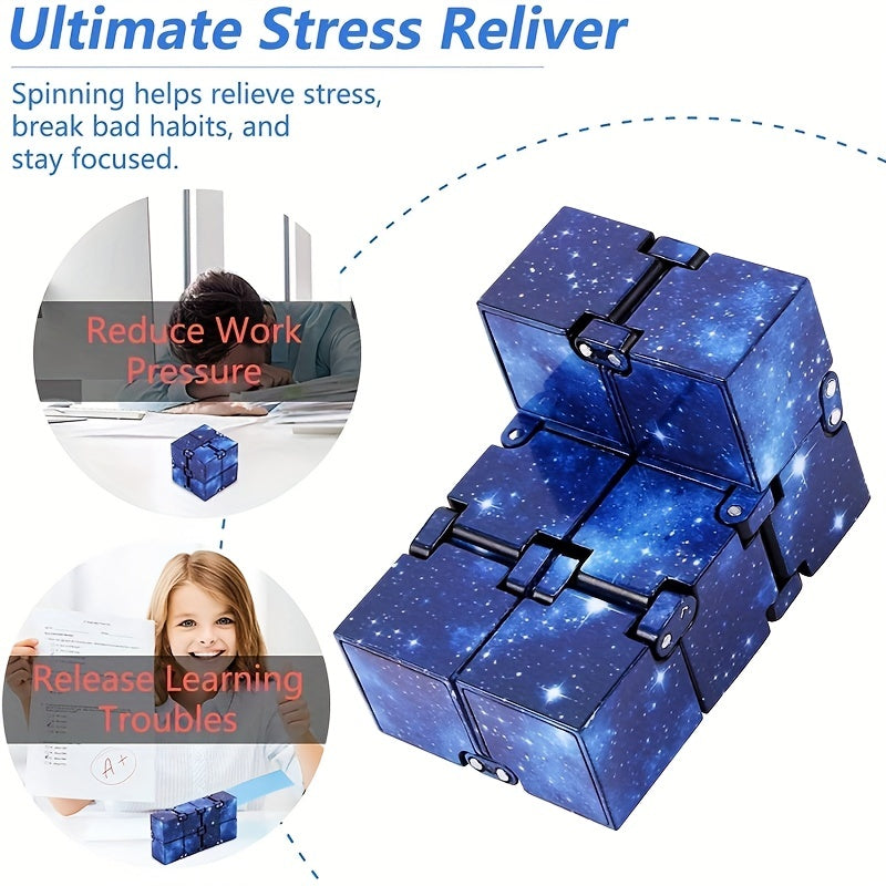 Infinite Cube Flipping Toy Anxiety Toy Fingertip Game Puzzle Anti Stress Magic Finger Anxiety Hand Gift For Children