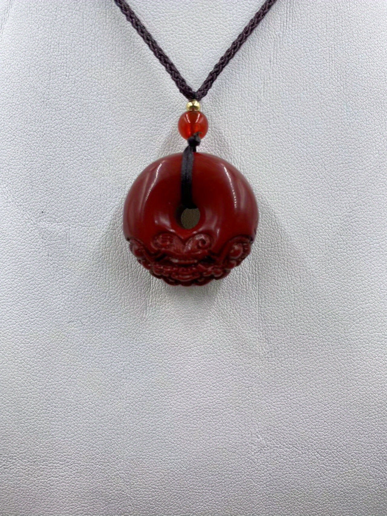 Natural Raw Stone Cinnabar Lucky Pixiu Safety Buckle Pendant Purple Golden Sand Necklace